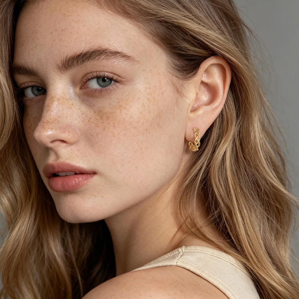 Braided Textured Hoop Earrings