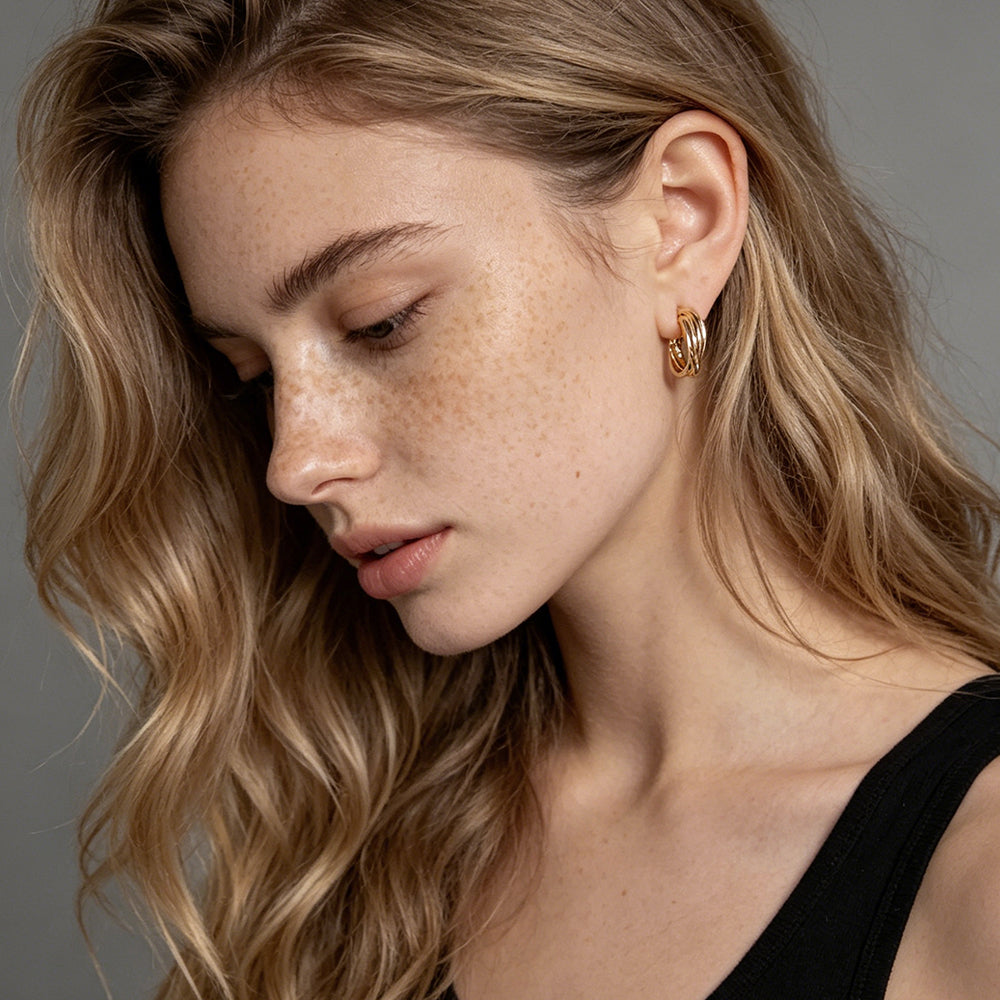 Multi-Twist Layered Hoop Earrings