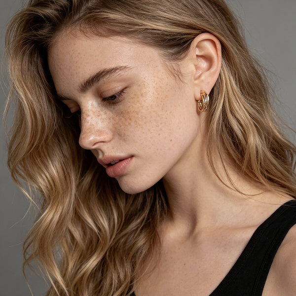 Multi-Twist Layered Hoop Earrings
