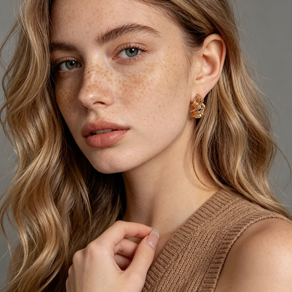 Twisted C-Hoop Earrings