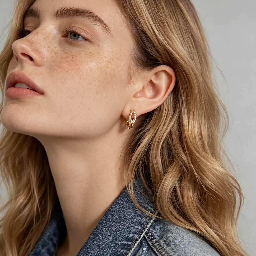 Intertwined Starlight Hoop Earrings