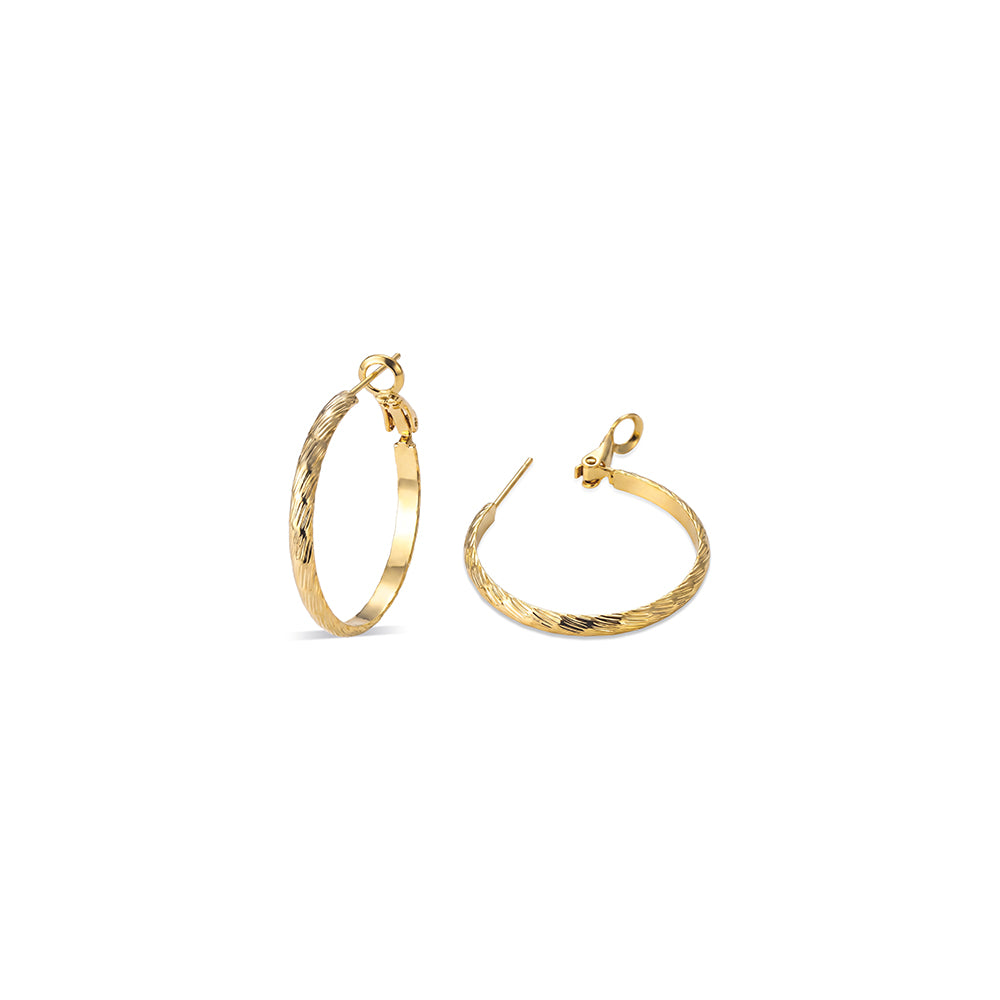 Textured Thin Hoop Earrings