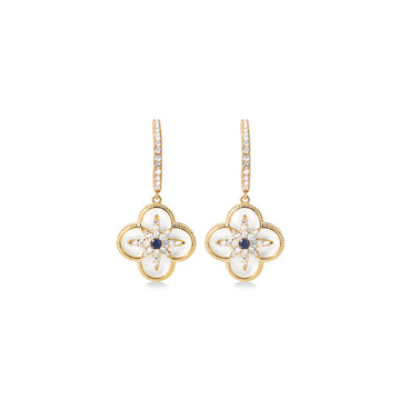 Floral Star Charm Drop Earrings