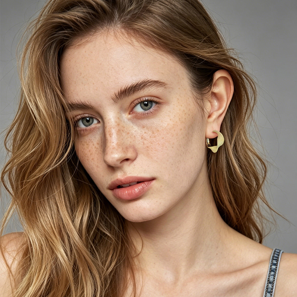 Textured Tail Hoop Earrings
