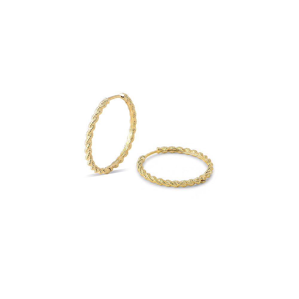 Beaded Textured Hoop Earrings