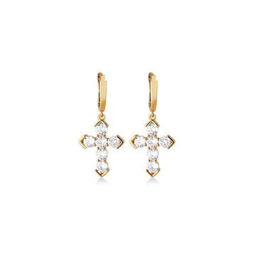 Starlight Cross Geometric Drop Earrings