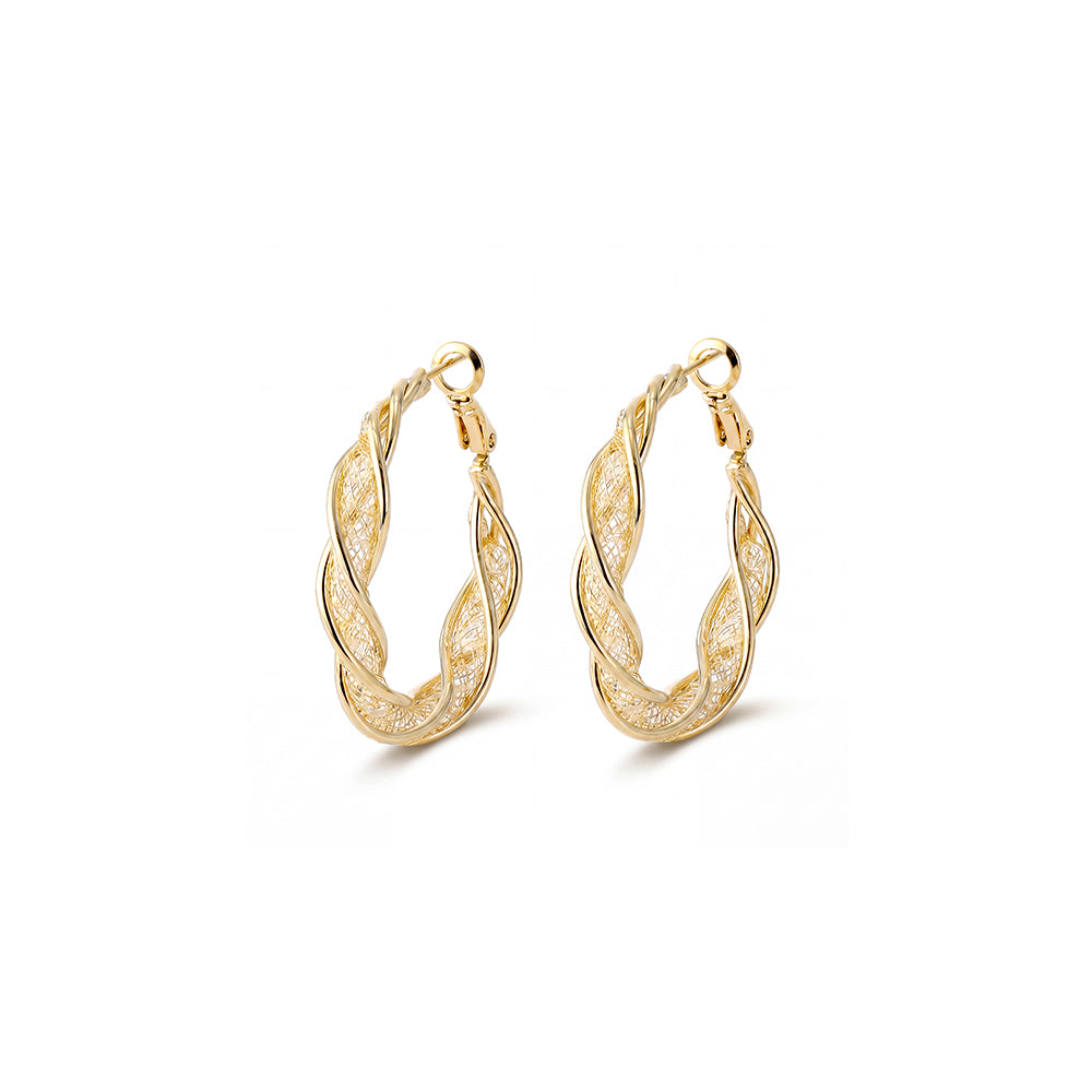Mesh Twist Hoop Earrings