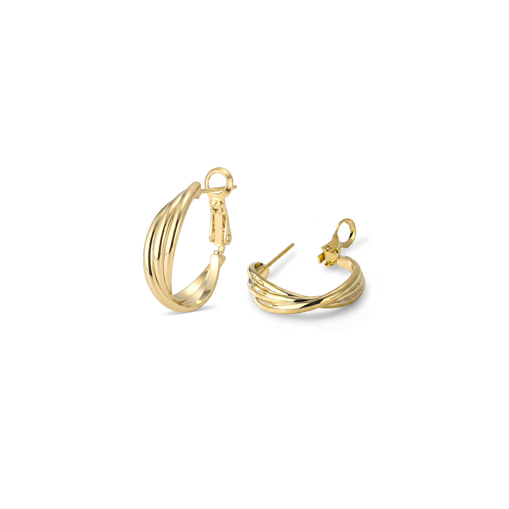 Multi-Twist Layered Hoop Earrings