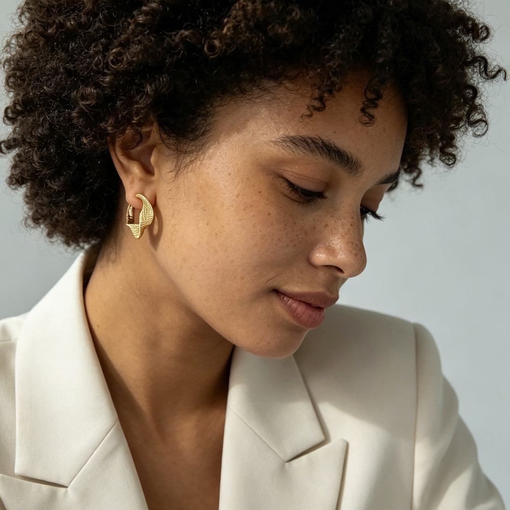 Textured Tail Hoop Earrings