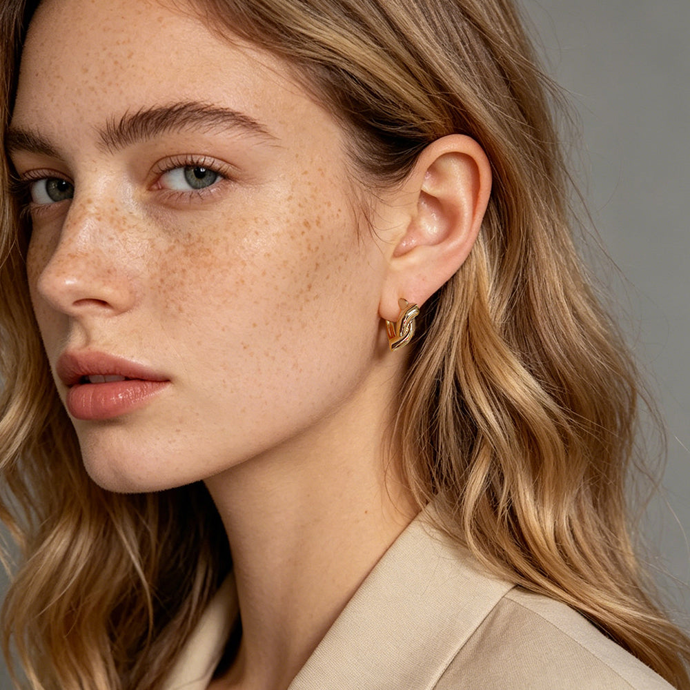 Twist Knot Hoop Earrings