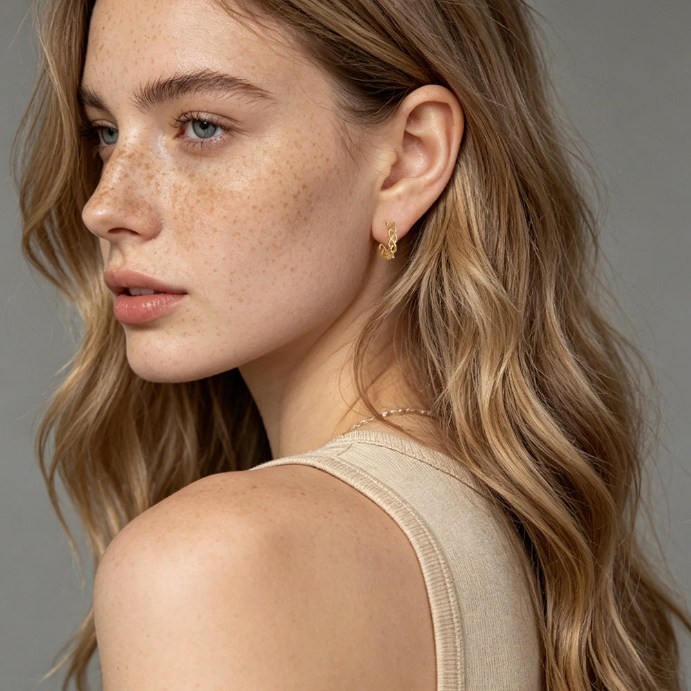 Braided Textured Hoop Earrings