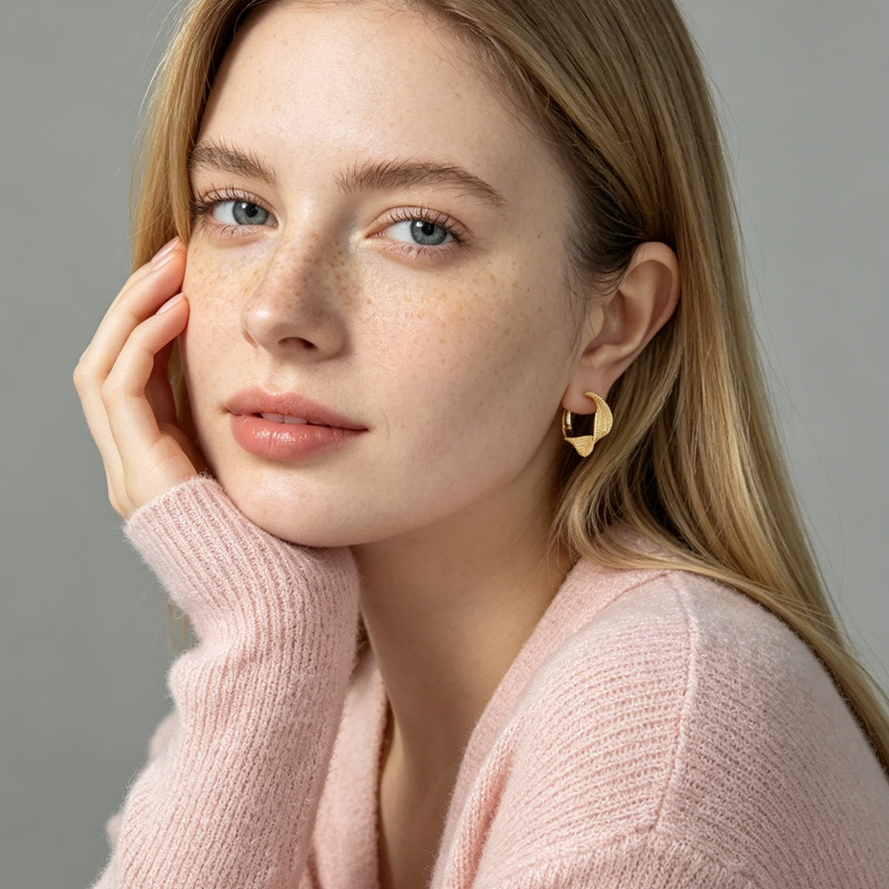 Textured Tail Hoop Earrings
