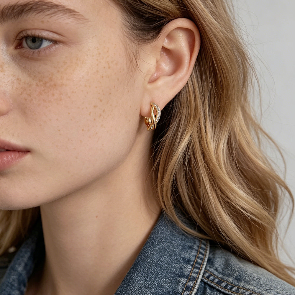 Intertwined Starlight Hoop Earrings