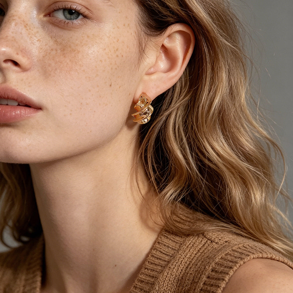 Twisted C-Hoop Earrings