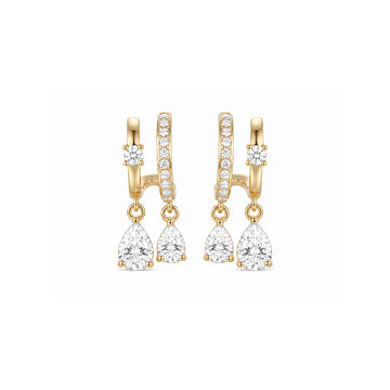 Teardrop Double Drop Crystal Earrings