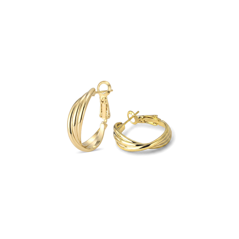 Multi-Twist Layered Hoop Earrings