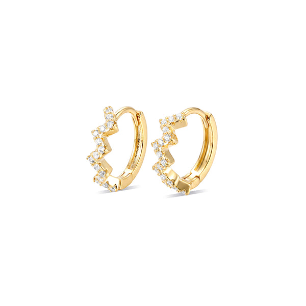 Zig-Zag Pave Huggie Hoop Earrings