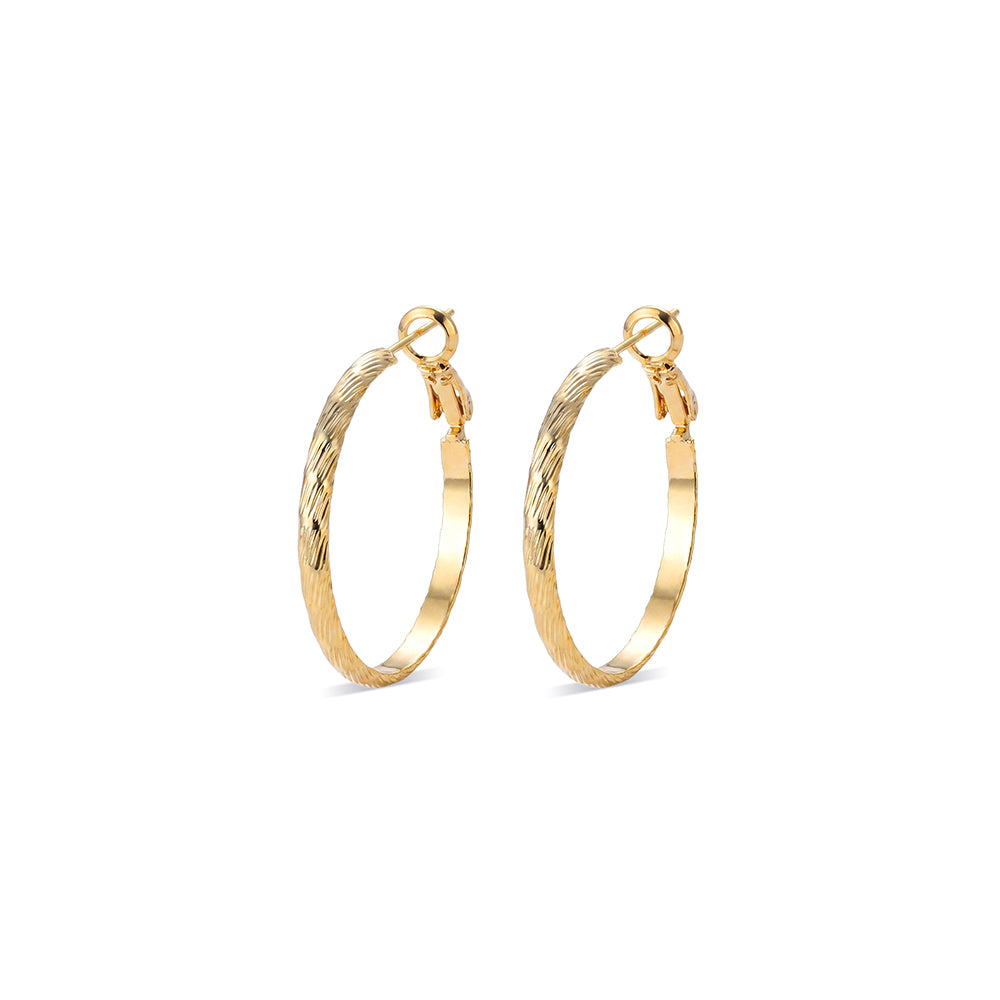 Textured Thin Hoop Earrings