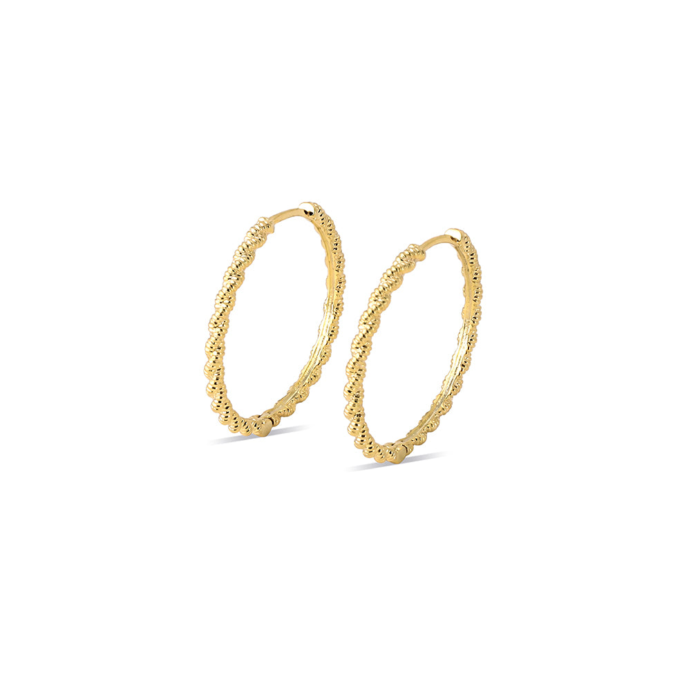 Beaded Textured Hoop Earrings