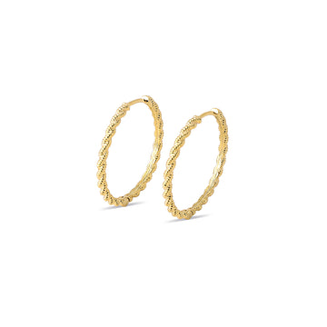 Beaded Textured Hoop Earrings