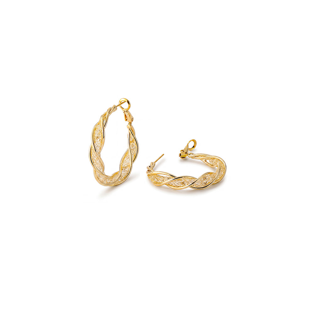 Mesh Twist Hoop Earrings