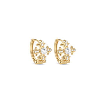 Vintage Cross Charm Huggie Earrings