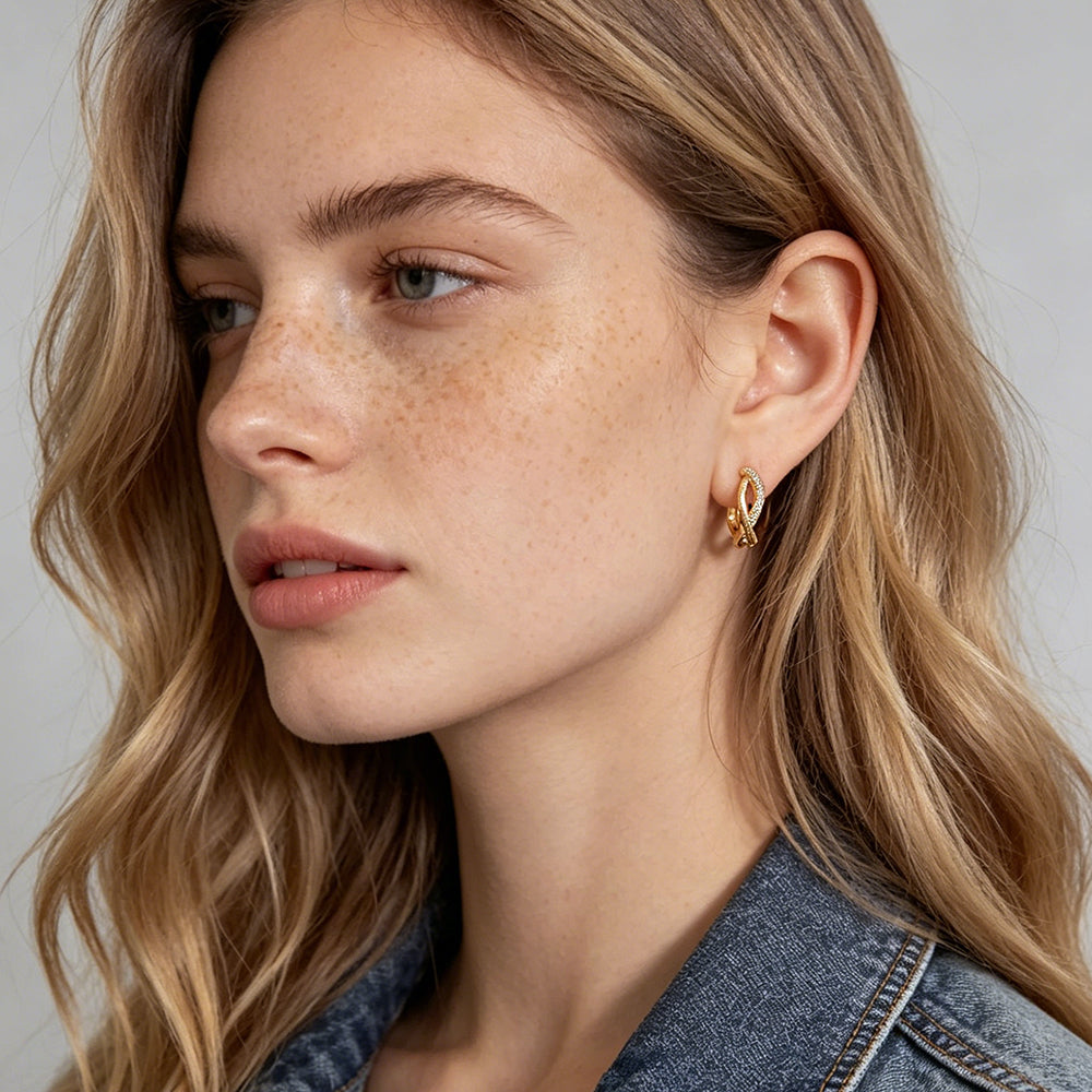 Intertwined Starlight Hoop Earrings
