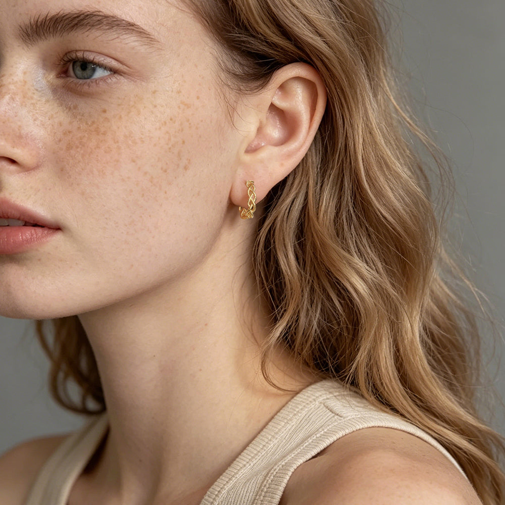 Braided Textured Hoop Earrings