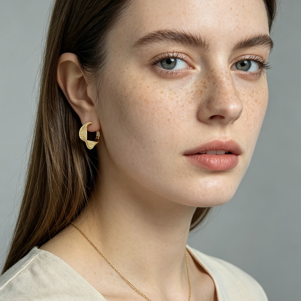Textured Tail Hoop Earrings