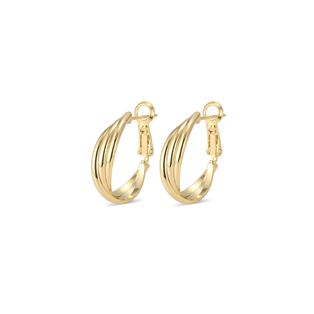 Multi-Twist Layered Hoop Earrings