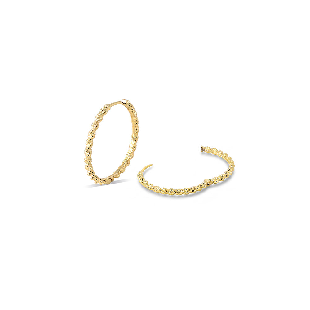 Beaded Textured Hoop Earrings