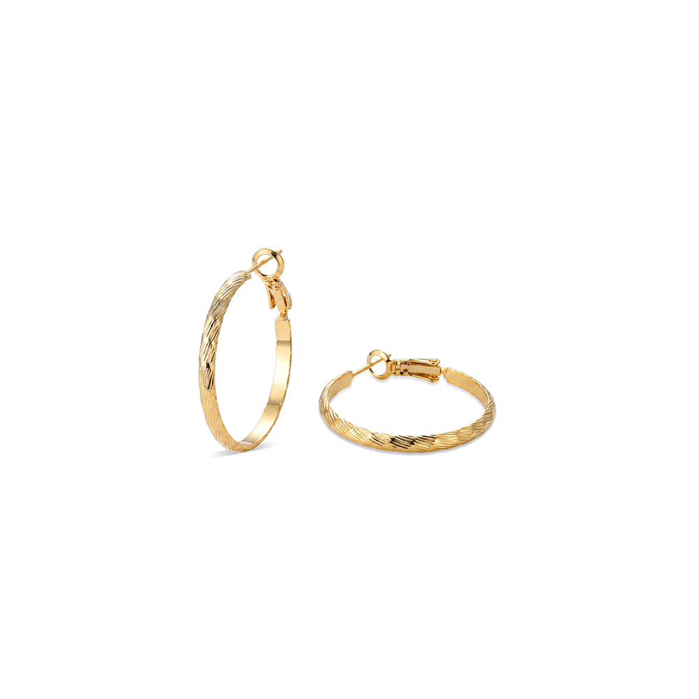 Textured Thin Hoop Earrings