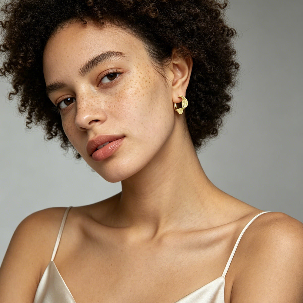 Textured Tail Hoop Earrings