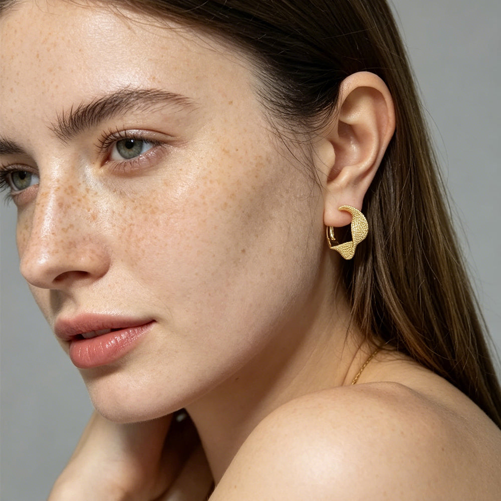 Textured Tail Hoop Earrings