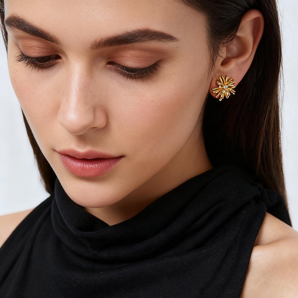 Golden Bloom Stud Earrings