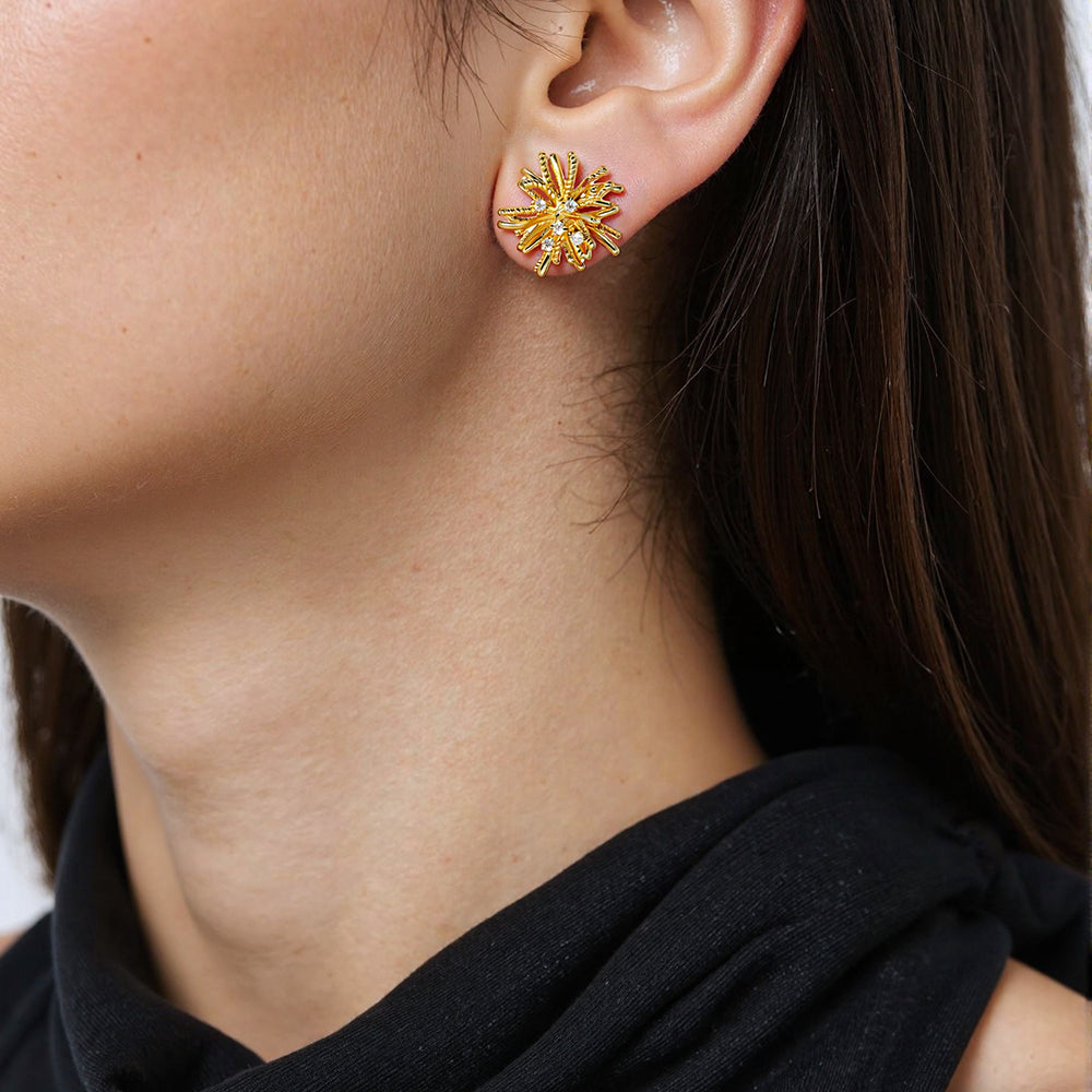 Golden Bloom Stud Earrings