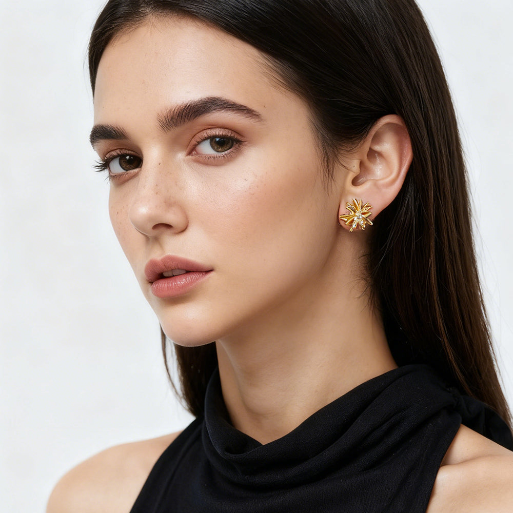 Golden Bloom Stud Earrings