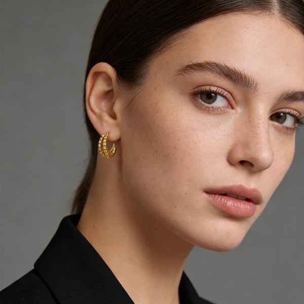 Double Loop Stud Earrings