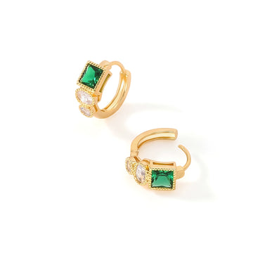 Emerald Green Color Mood Stud Earrings | Delicate Fashion Jewelry for Women
