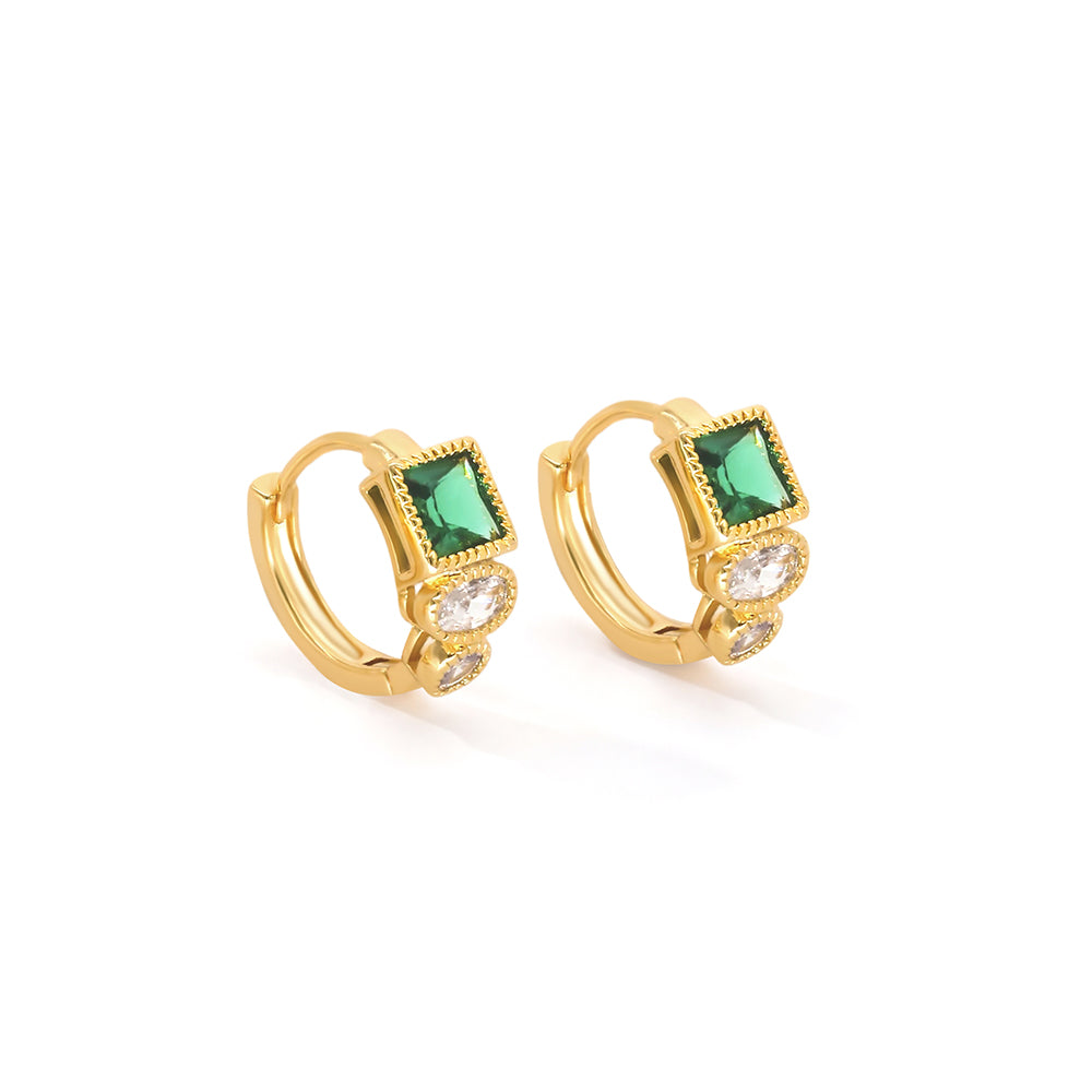 Emerald Green Color Mood Stud Earrings | Delicate Fashion Jewelry for Women