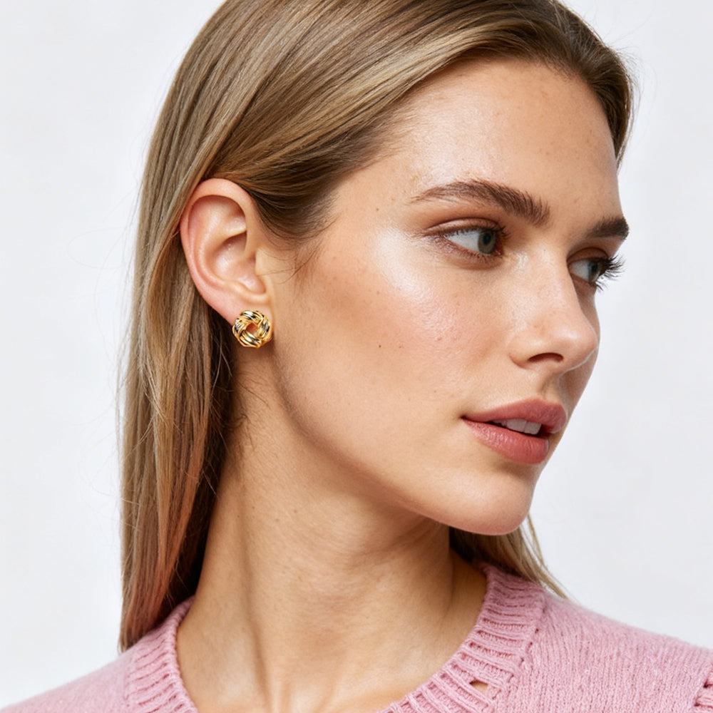 Woven Knot Stud Earrings