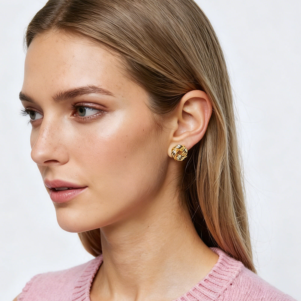 Woven Knot Stud Earrings