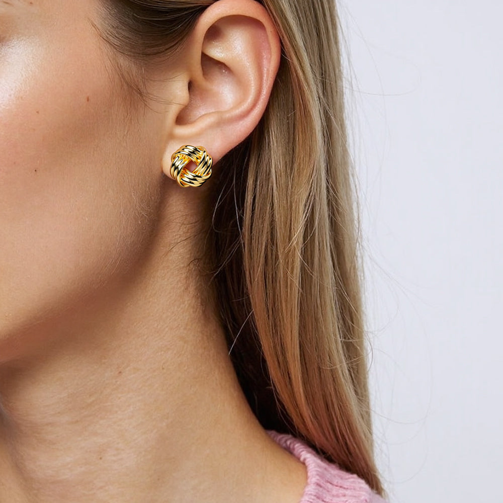 Woven Knot Stud Earrings