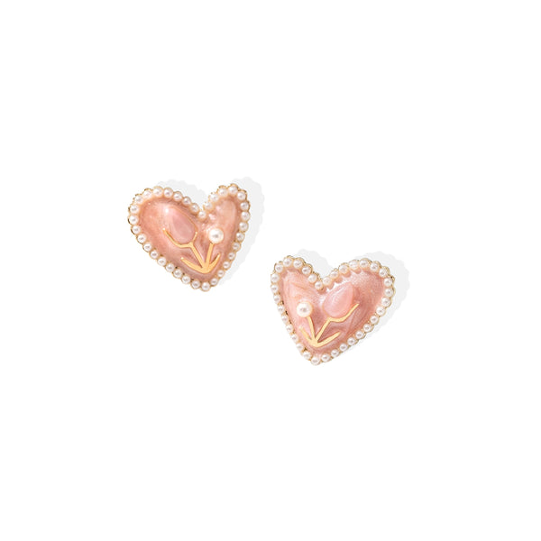 Heart Bloom Stud Earrings