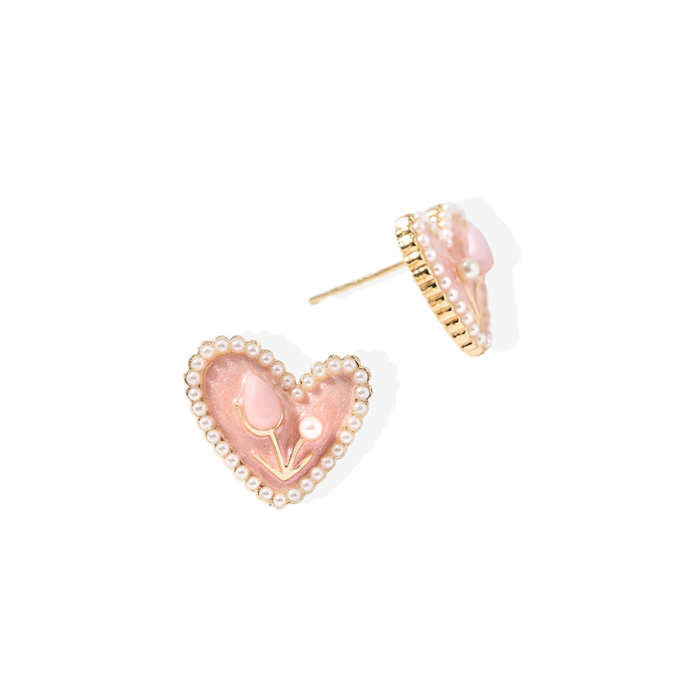 Heart Bloom Stud Earrings