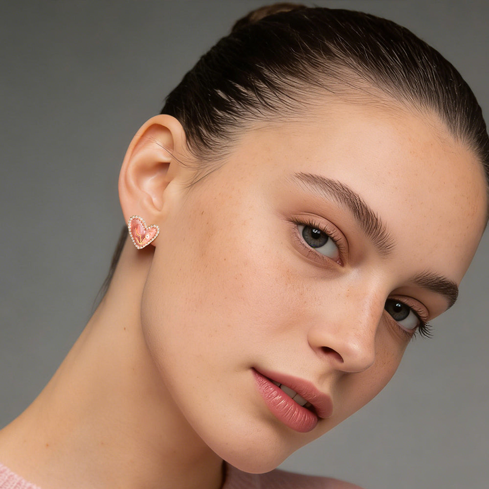 Heart Bloom Stud Earrings