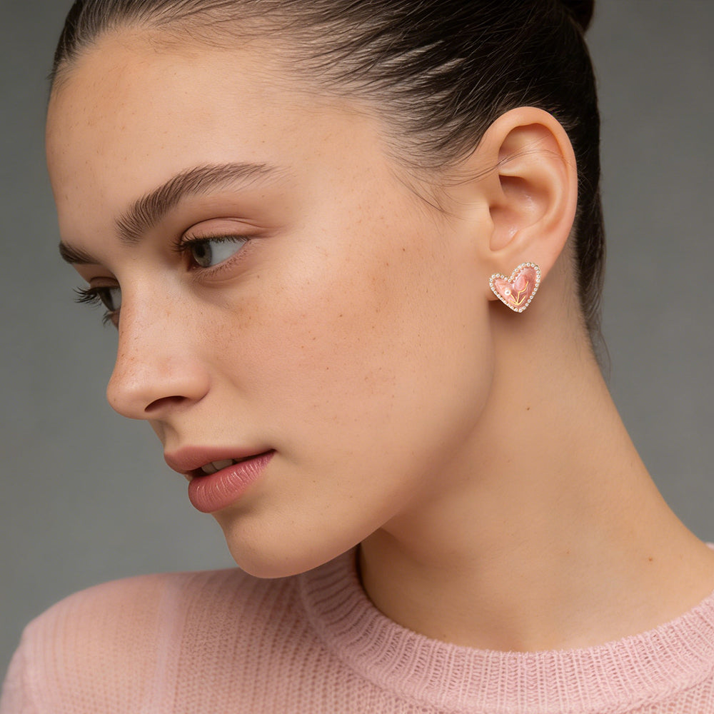 Heart Bloom Stud Earrings