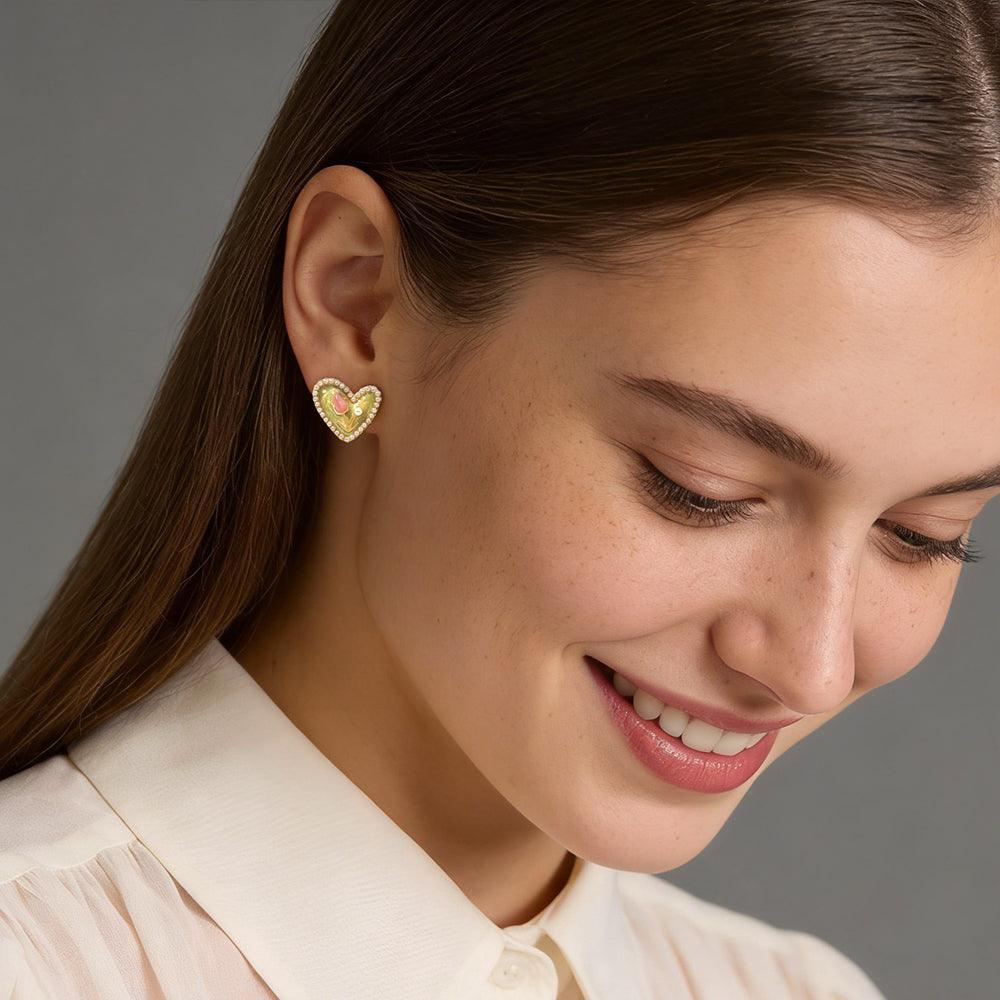 Heart Bloom Stud Earrings