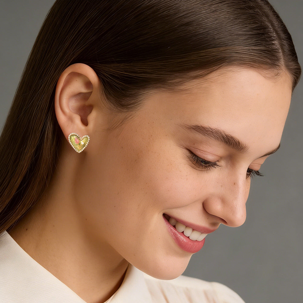 Heart Bloom Stud Earrings