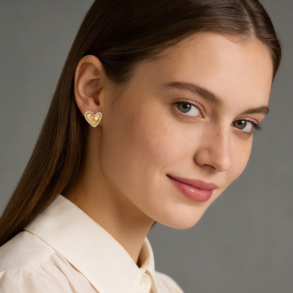 Heart Bloom Stud Earrings